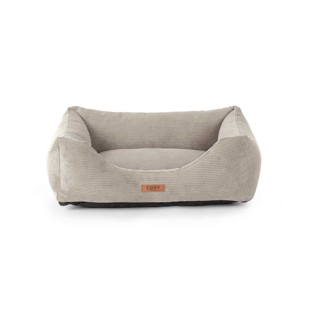 Hundeseng-light-grey-velour-Couch bed COSY-set-forfra