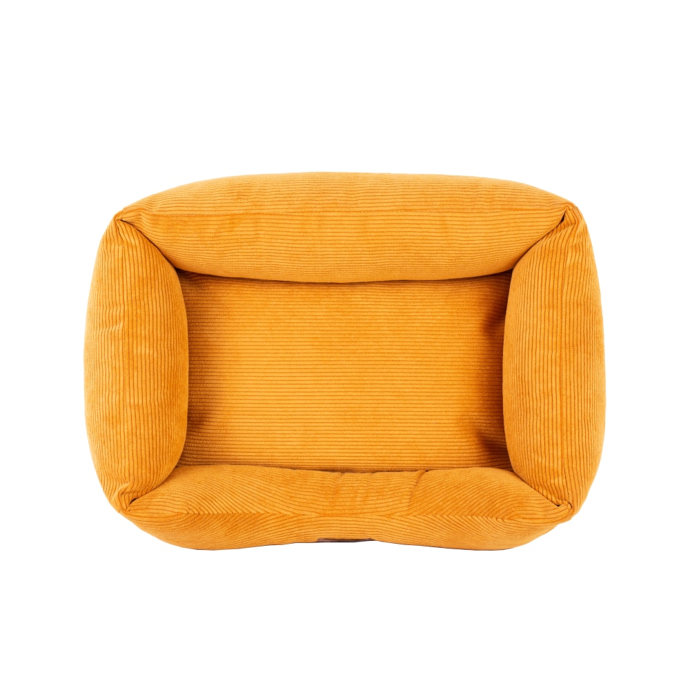 Hundeseng-mustard-velour-Couch-bed-COSY-set-fra-oven